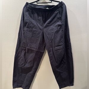 Eileen Fisher Cotton Cropped Navy Cotton Pant